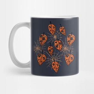 Autumn Leaves With Holes And Spiderwebs Mug